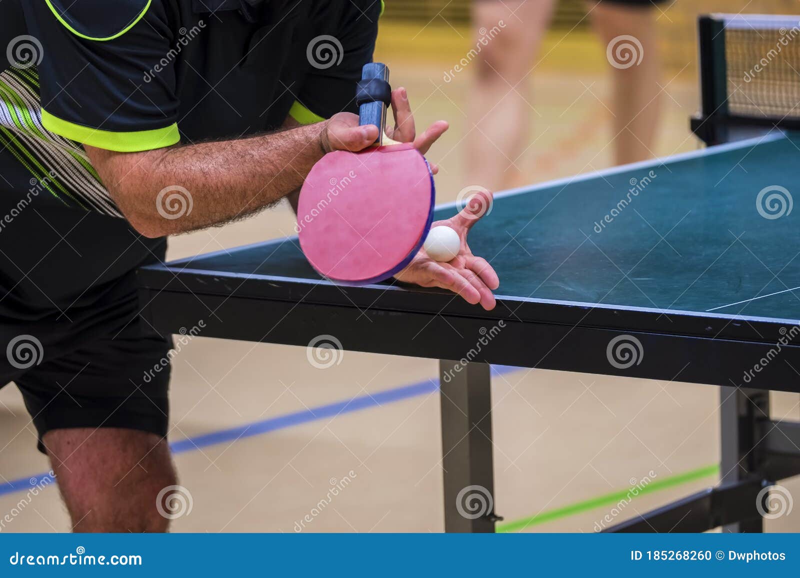 Table Tennis Player Serving Stock Photo Image of challenge, game 185268260
