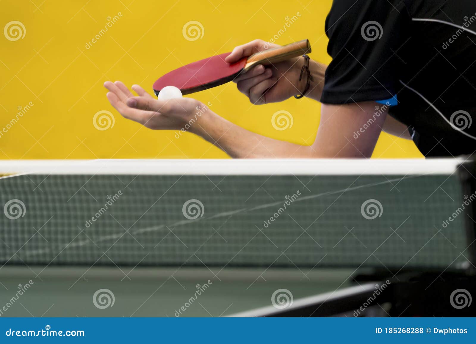 Table Tennis Player Serving Stock Photo Image of ball, activity