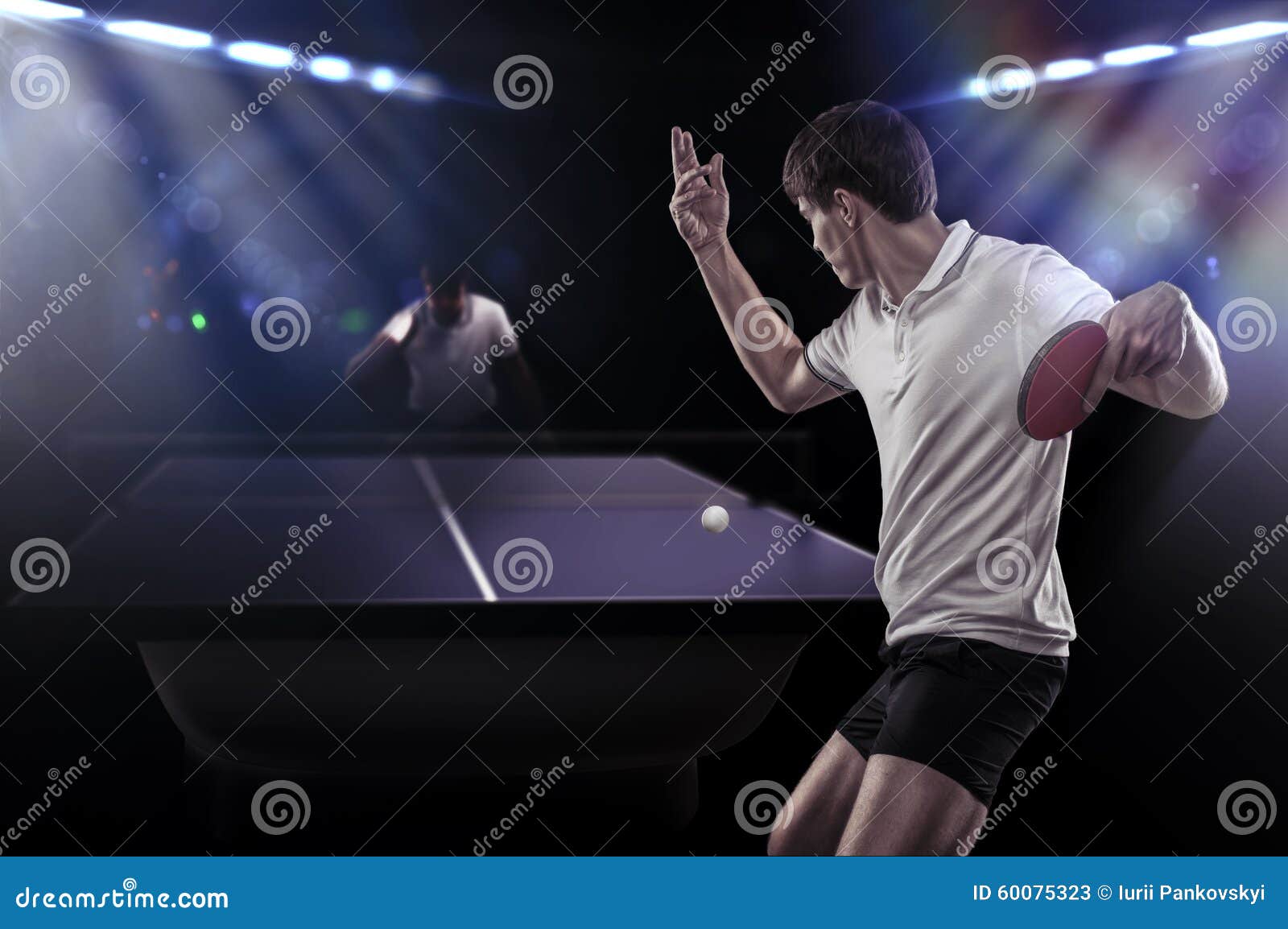 Table Tennis Player Serving Stock Image Image of pong, table 60075323