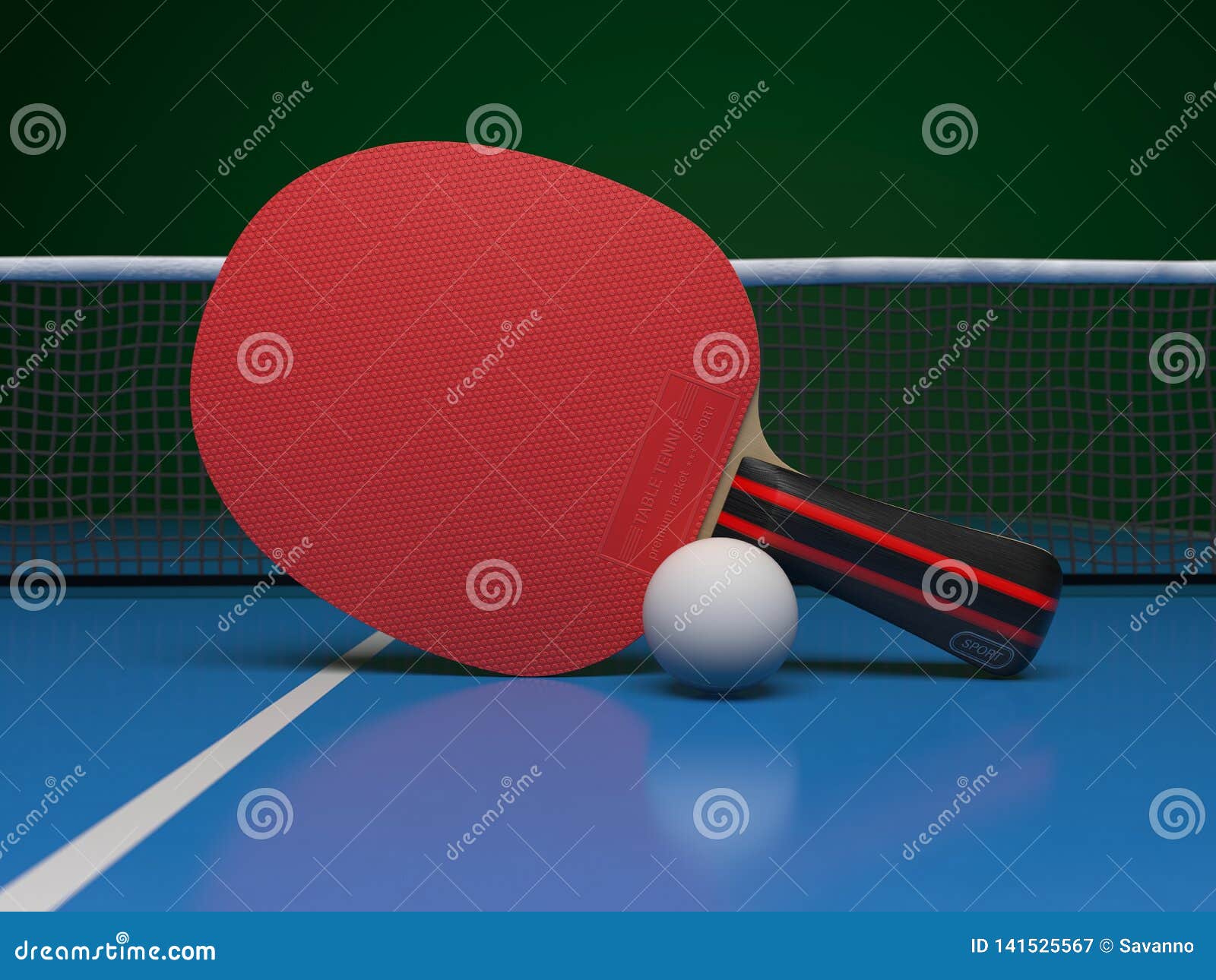 Table Tennis. Racket and Ball Stock Illustration Illustration of