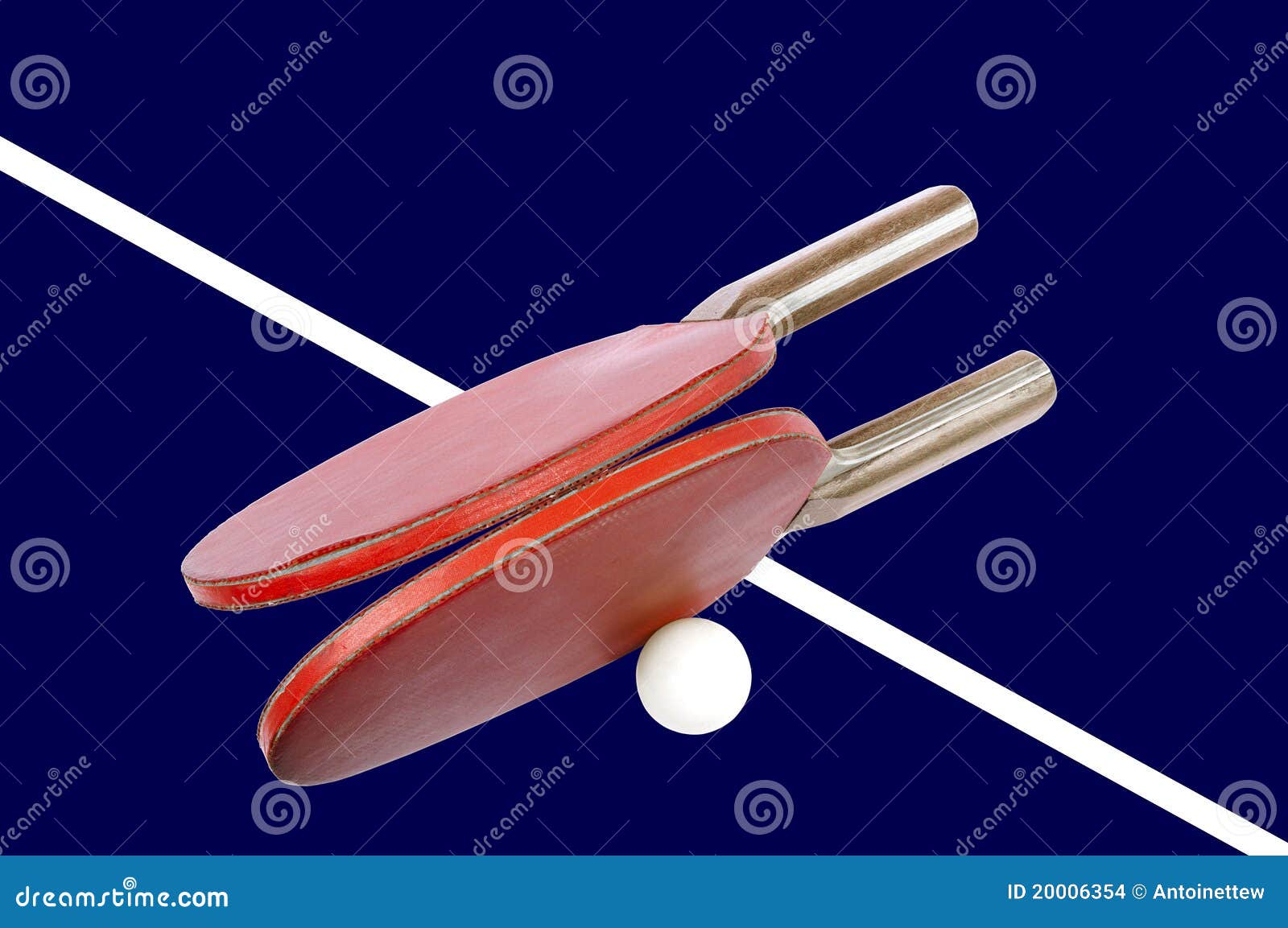 Table Tennis Rackets on a Blue Table Stock Illustration Illustration