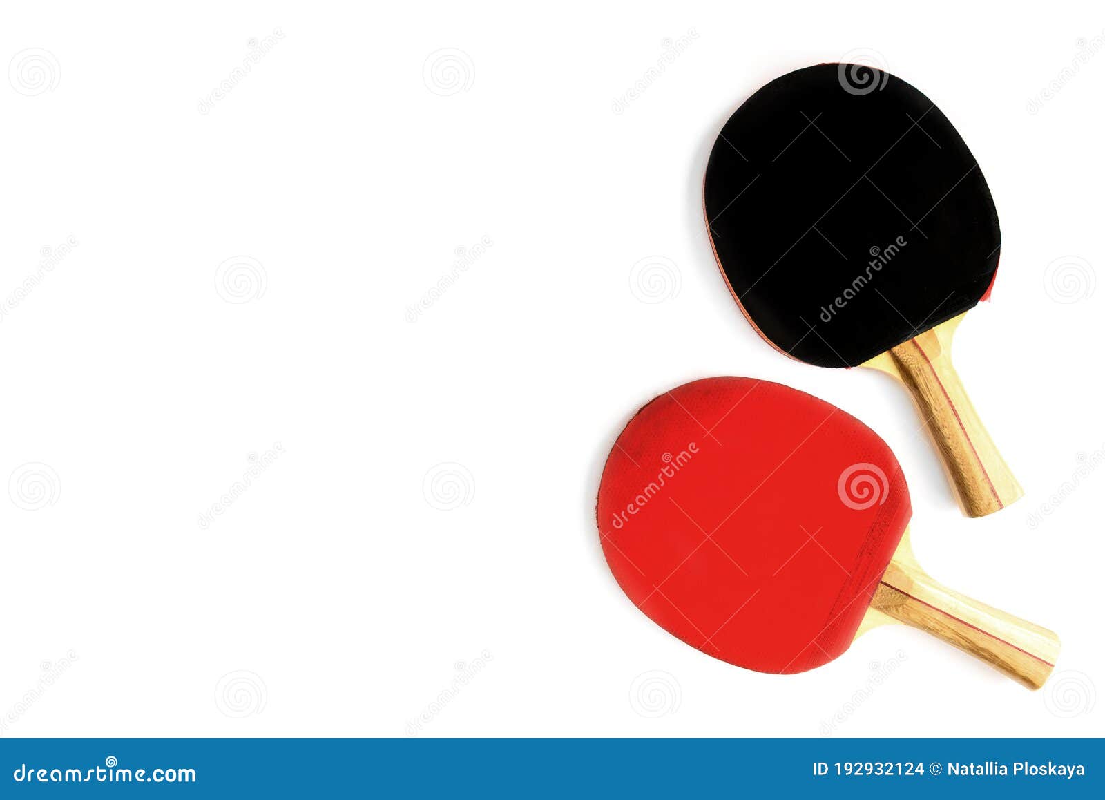 Table Tennis Rackets Isolated on White Background Stock Photo Image
