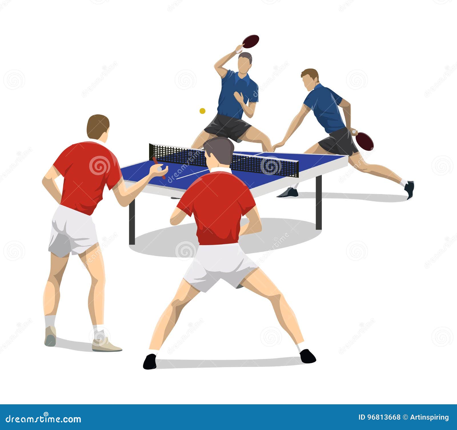 Table tennis two. stock vector. Illustration of silhouette 96813668