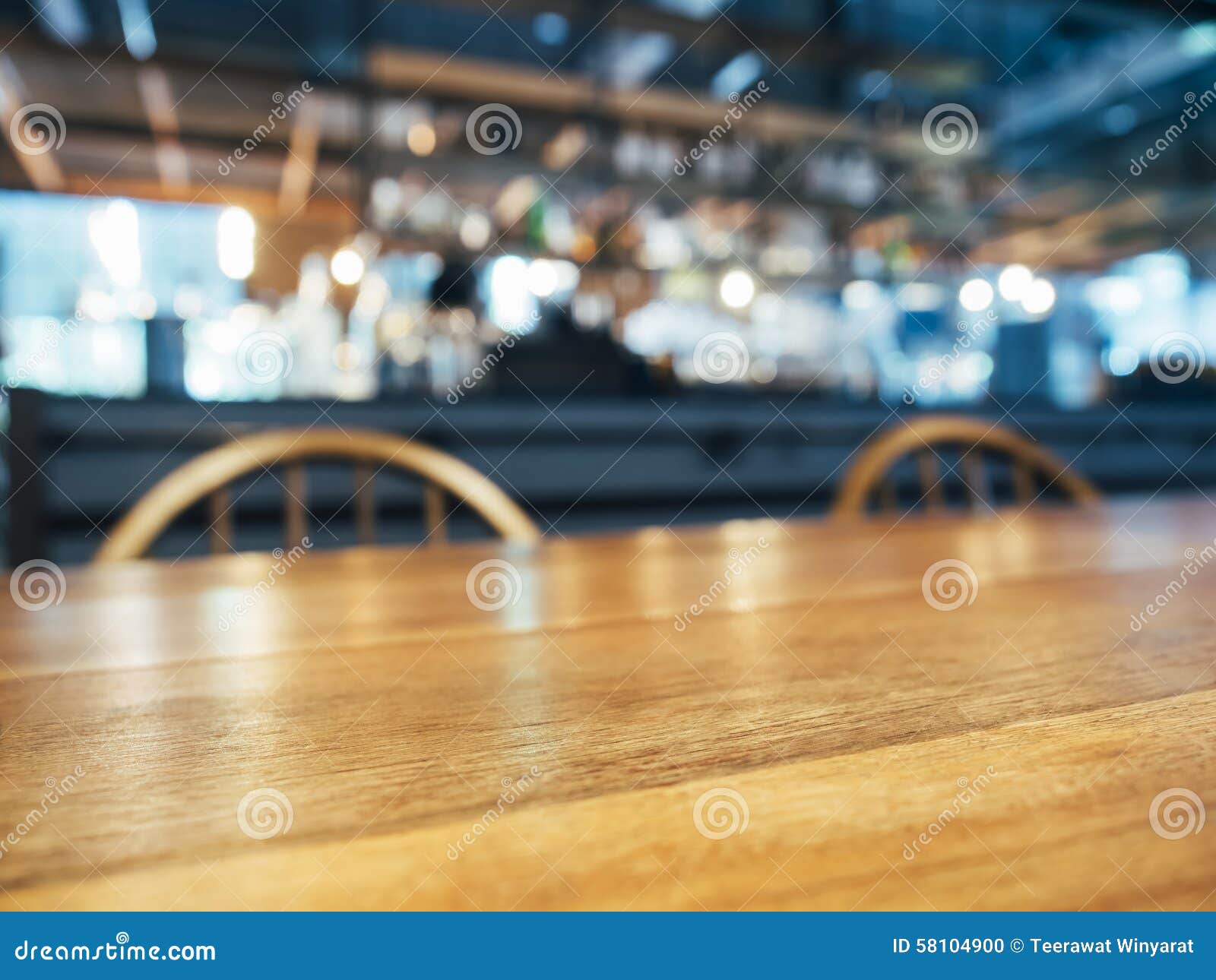 Table Top Counter And Seats With Blurred Bar Restaurant Background Stock  Photo 58104900 - Megapixl