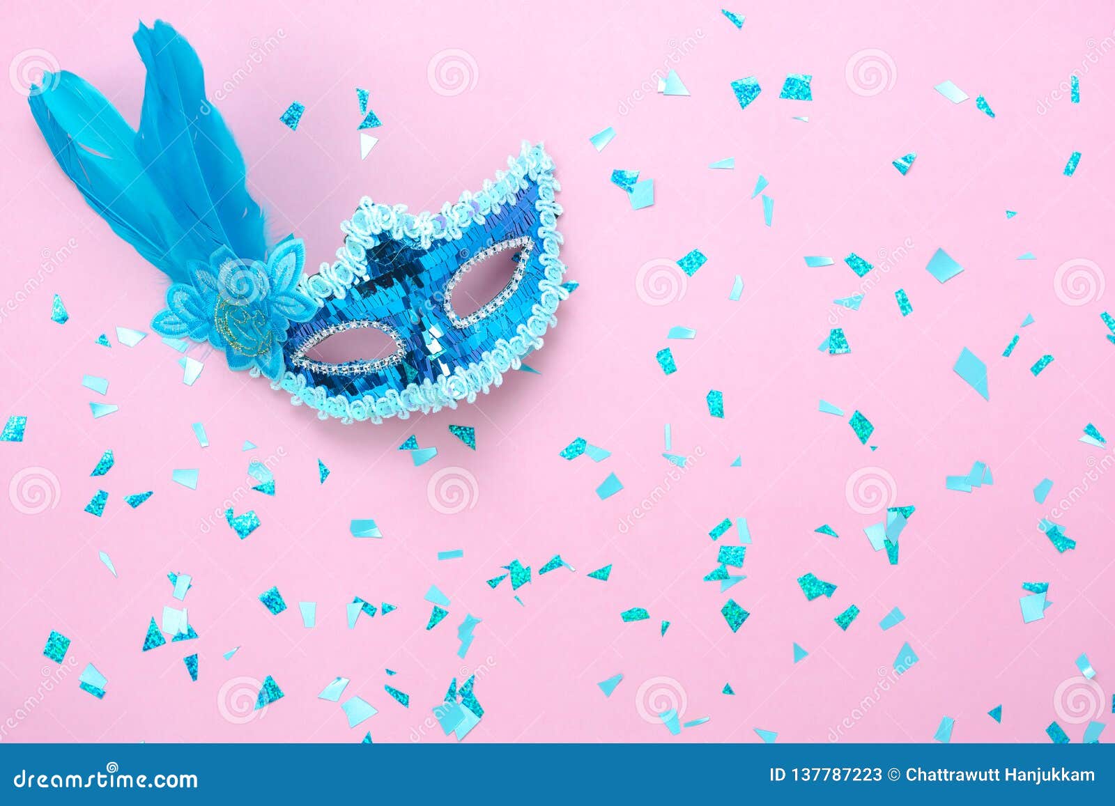 table top view aerial image of beautiful colorful carnival season or photo booth prop mardi gras background.