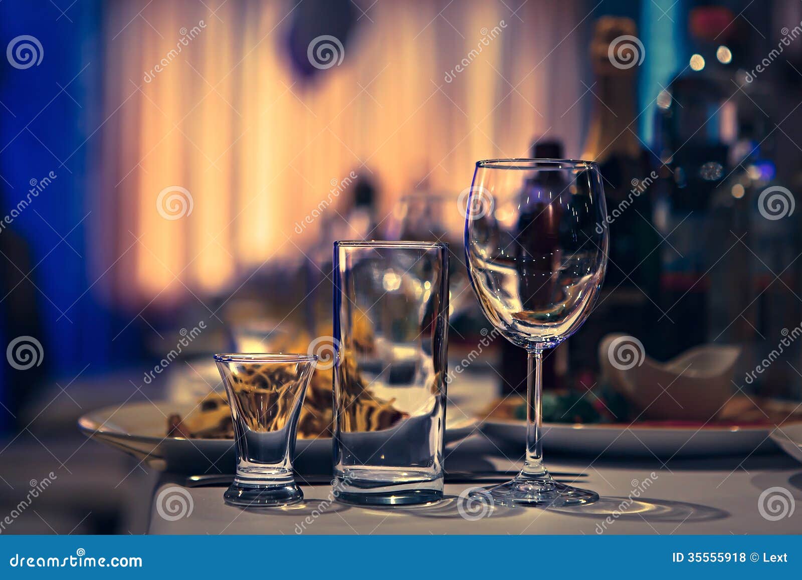 Table wine glasses stock photo. Image of glass, embellish 35555918