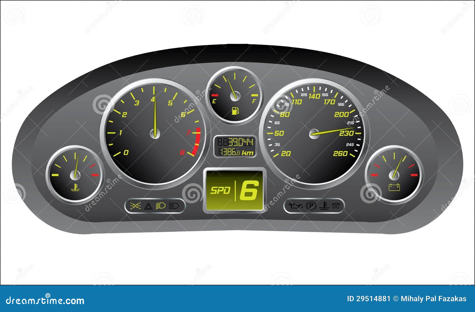 tableau de bord de voiture de sport illustration de tableau de bord de voiture de sport illustration de