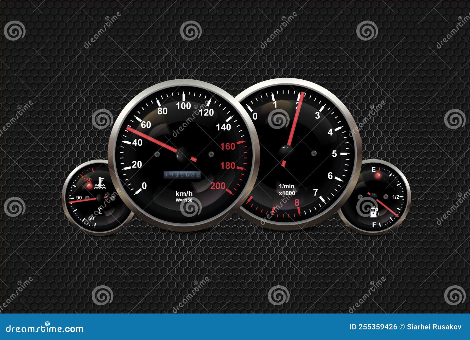 Tableau De Bord Spedometer Tachomètre Indicateurs Numériques Led