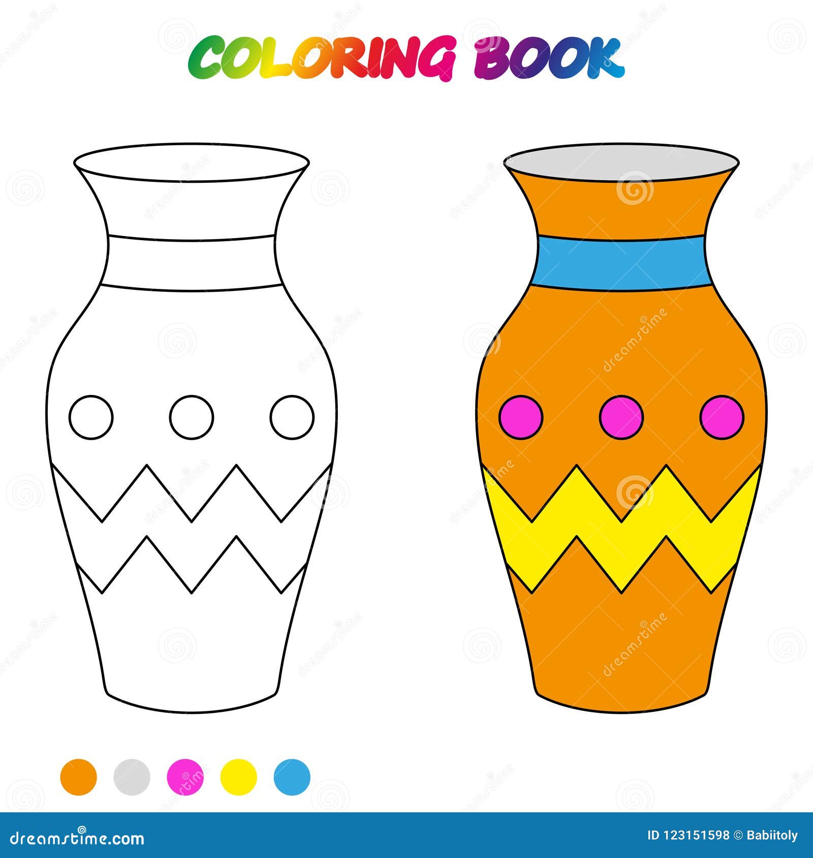 Tableau Vase Livre De Coloriage Illustration De Dessin Anime De Vecteur Illustration De Vecteur Illustration Du Dessin Isolement