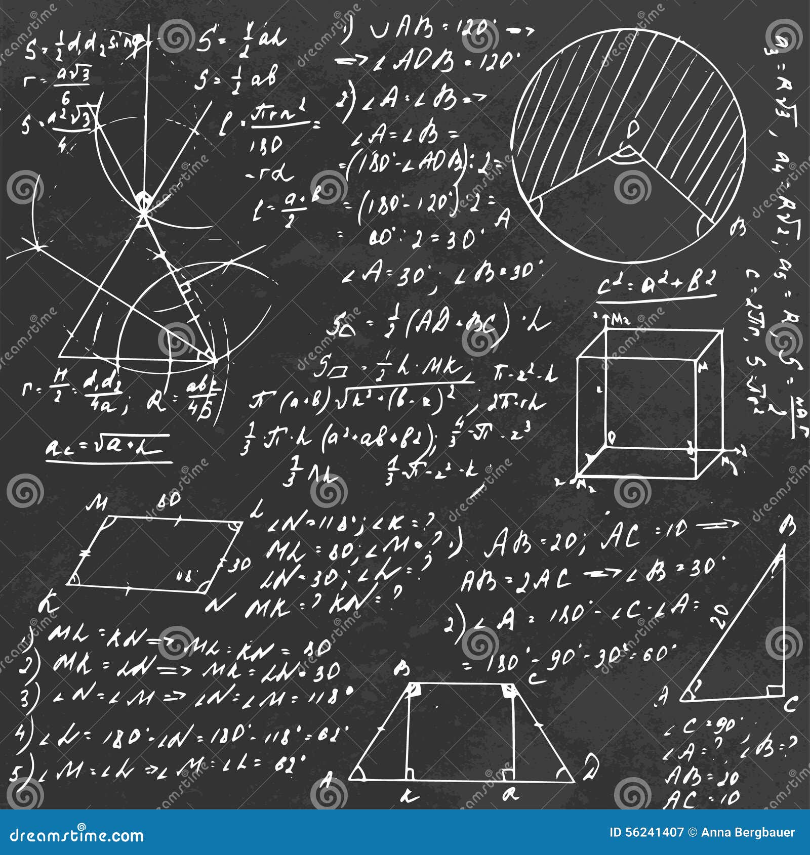 Tablero De La Fórmula De La álgebra Ilustración del Vector - Ilustración de  modelo, genio: 56241407