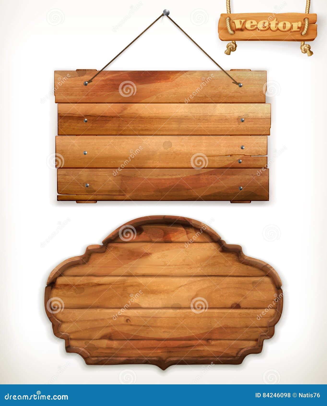 Tablero de madera, conjunto de vectores de madera vieja
