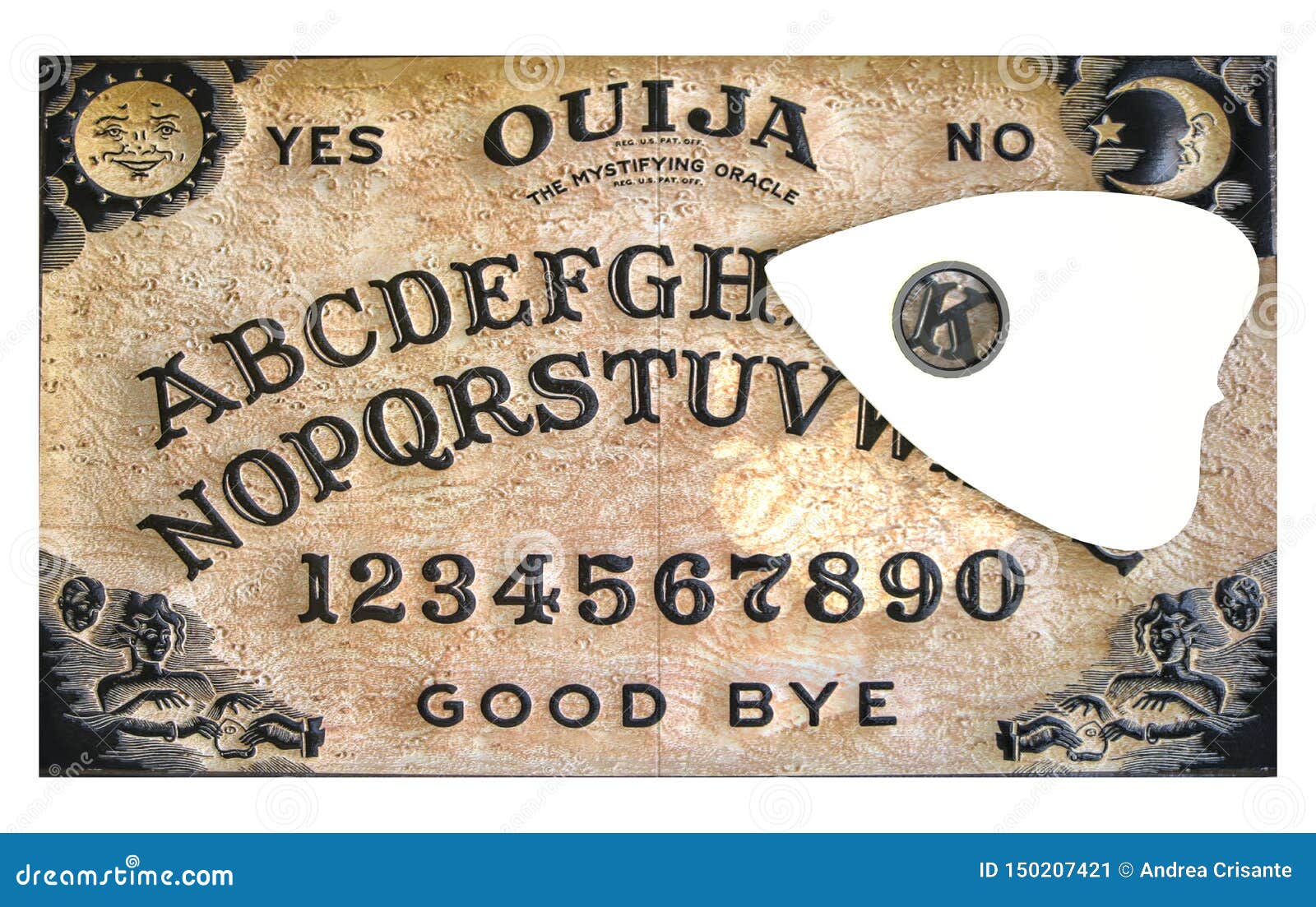 Tablero de Ouija en blanco stock de ilustración. Ilustración de alfabeto -  150207421