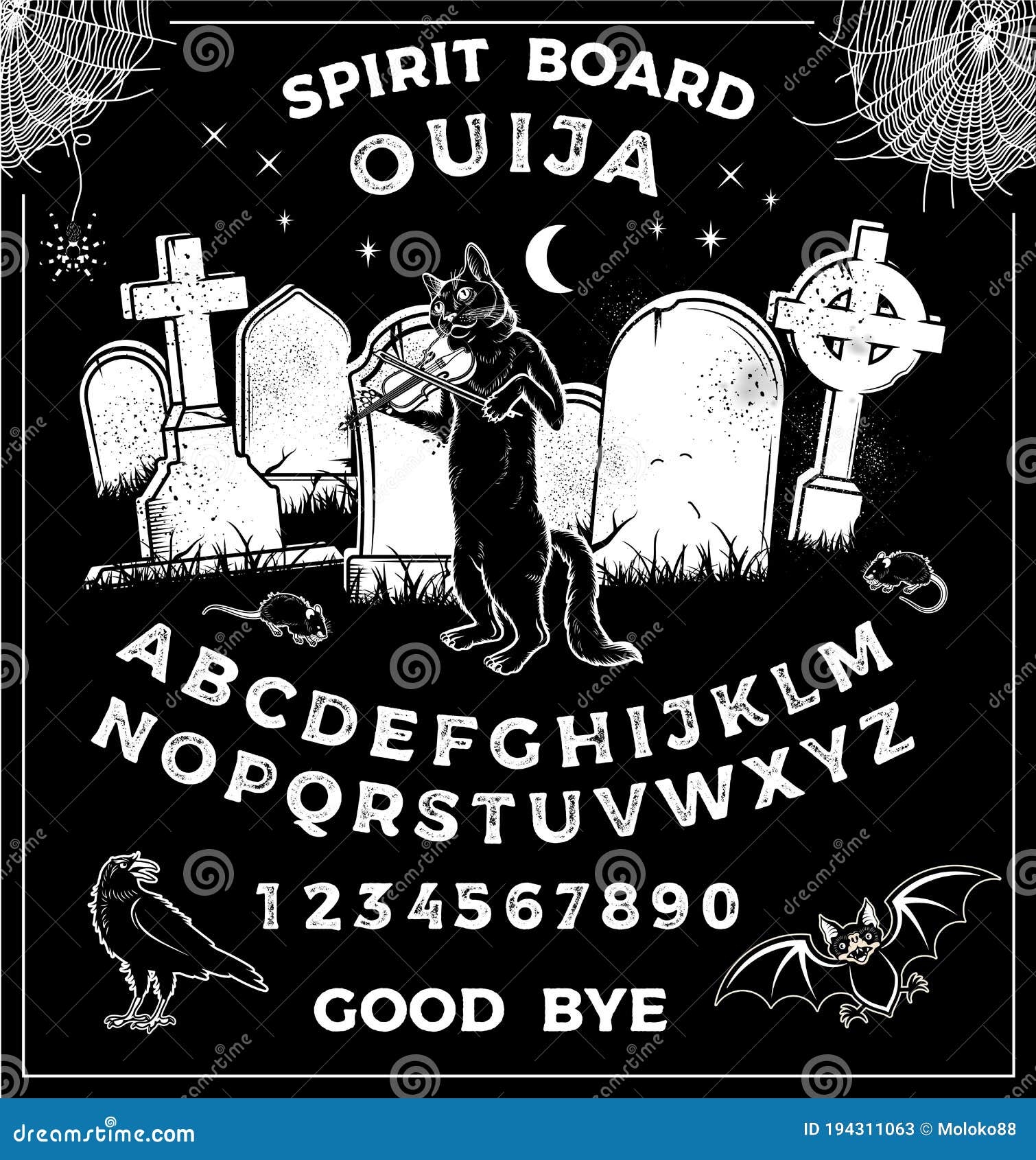 Tablero de Halloween Ouija stock de ilustración. Ilustración de retroceso -  78980916