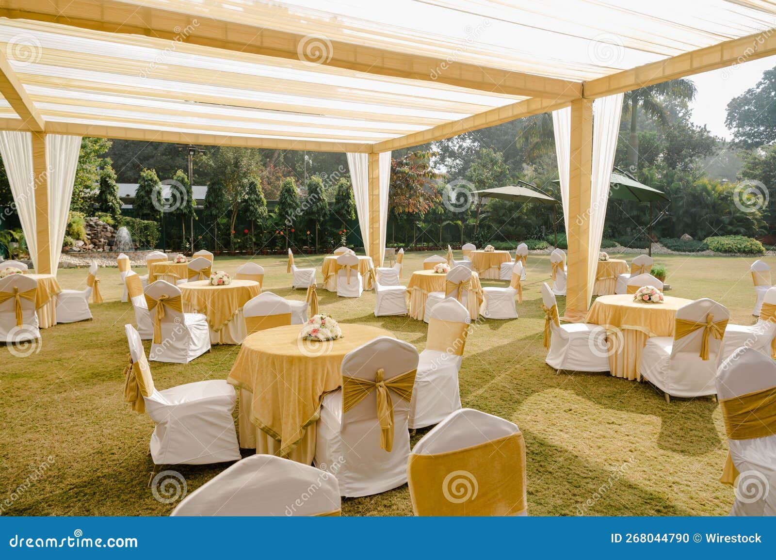 Tables and Chairs on a Wedding Reception Stock Photo Image of