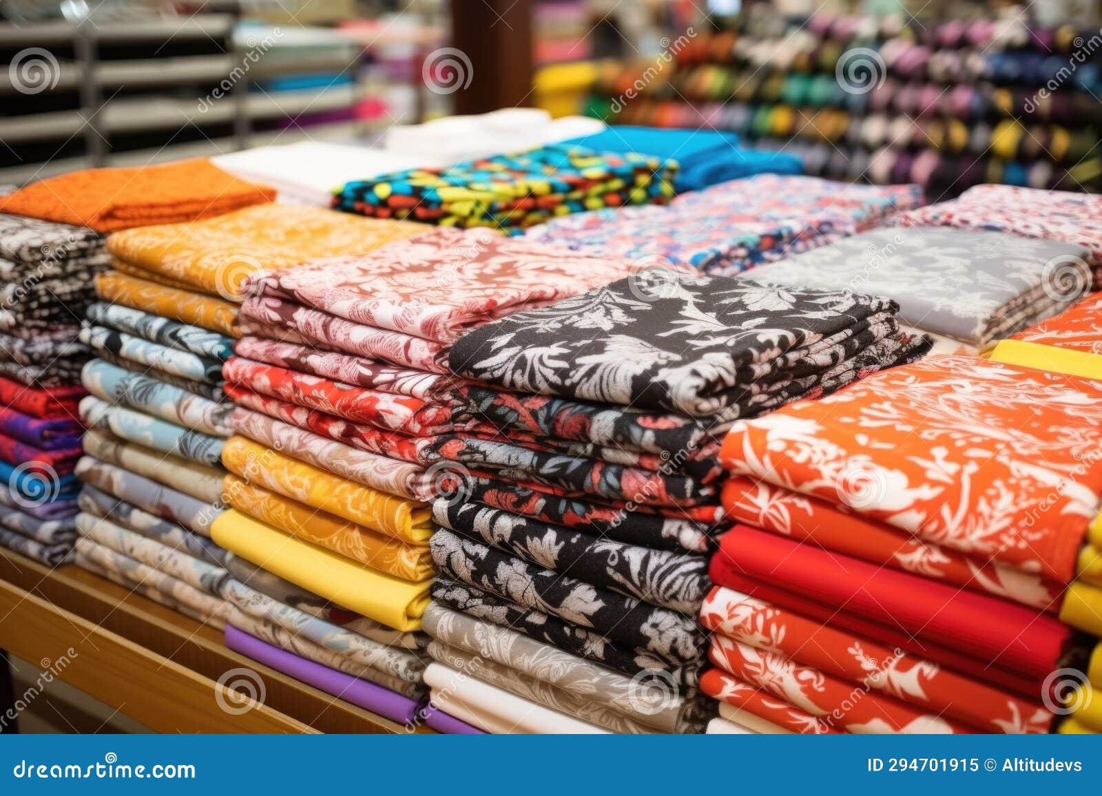 Tables with Different Types of Athletic Wear Patterns Stock Image