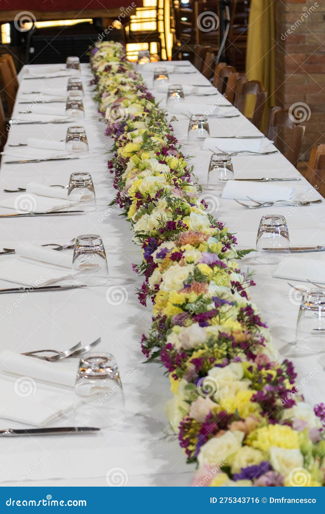 Tables with Flowers for Wedding Decorations Stock Photo Image of