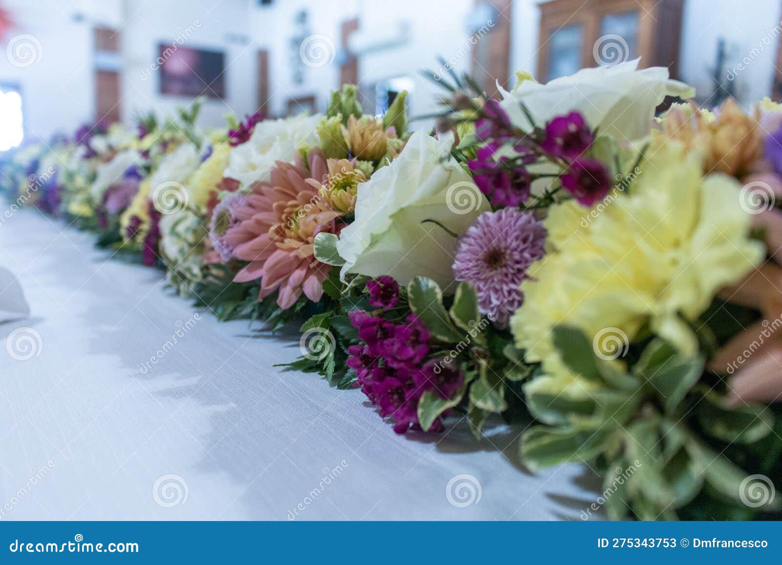 Tables with Flowers for Wedding Decorations Stock Image Image of