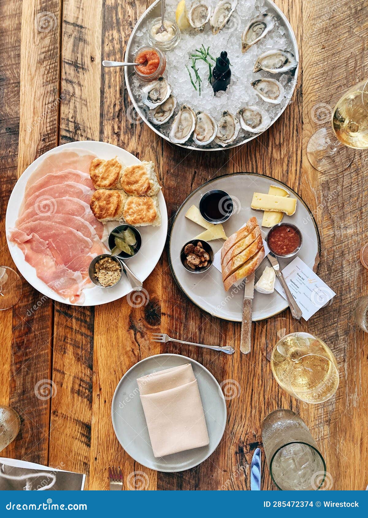 Tablescape Southern Appetizer Meal Spread Stock Photo Image of table