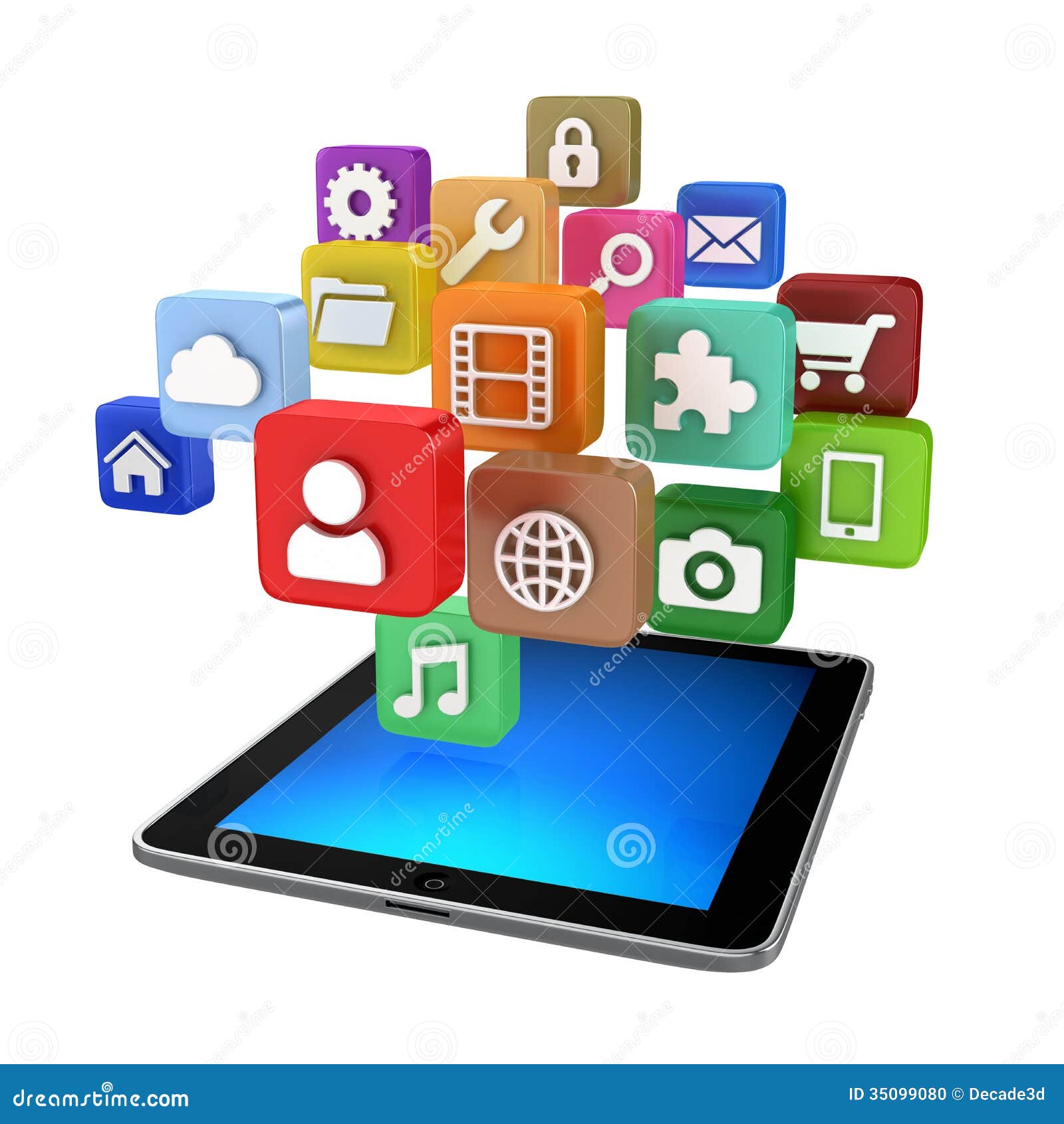 Tablet App Icons - Isolated Stock Photo - Image: 35099080