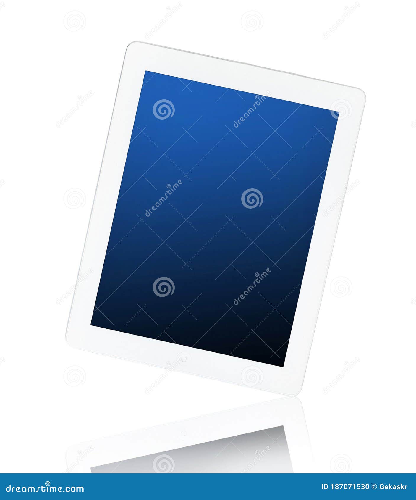 Tablet with blue screen stock photo. Image of technology 187071530