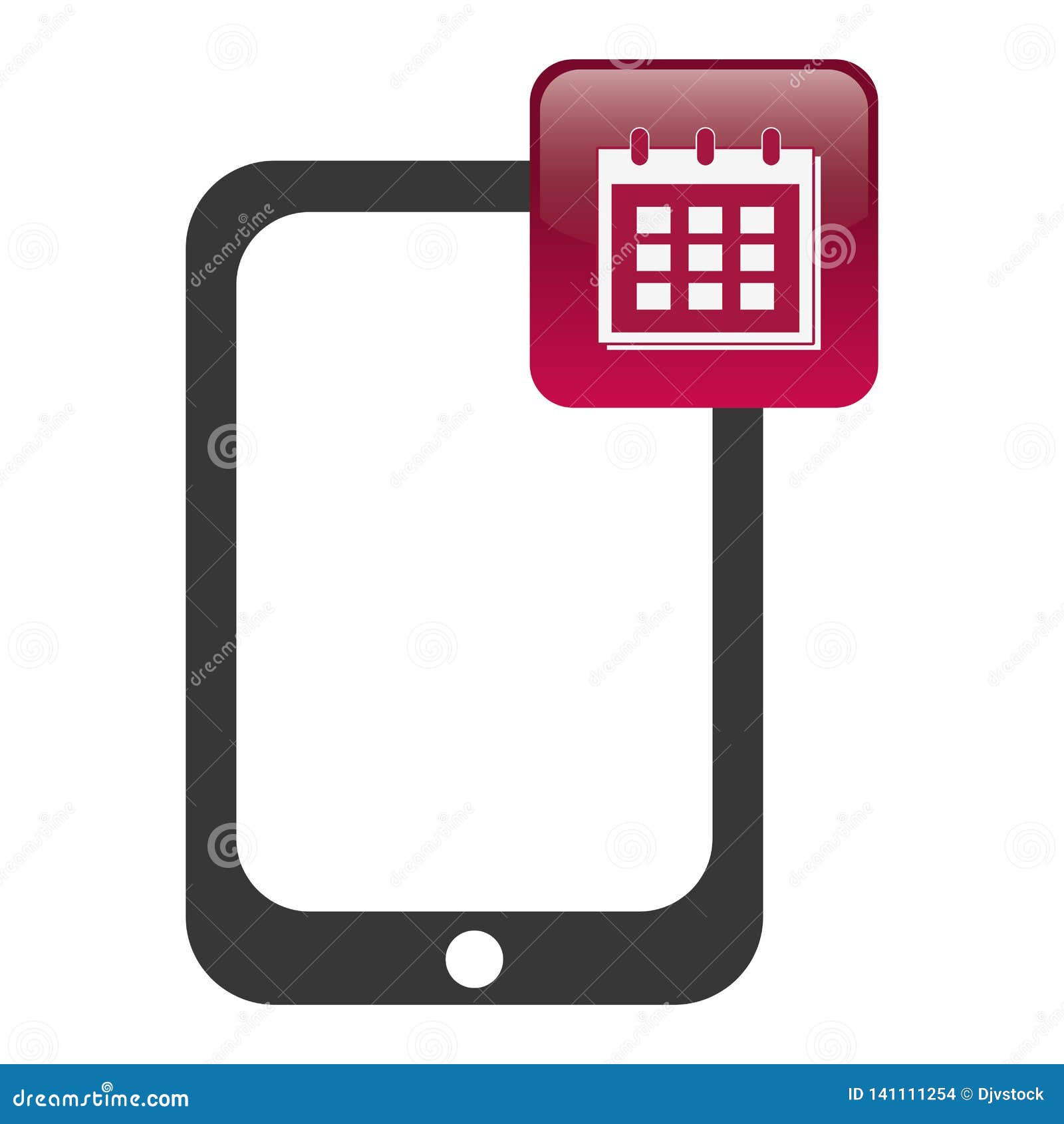 Tablet with Calendar App Tech Stock Vector Illustration of technology