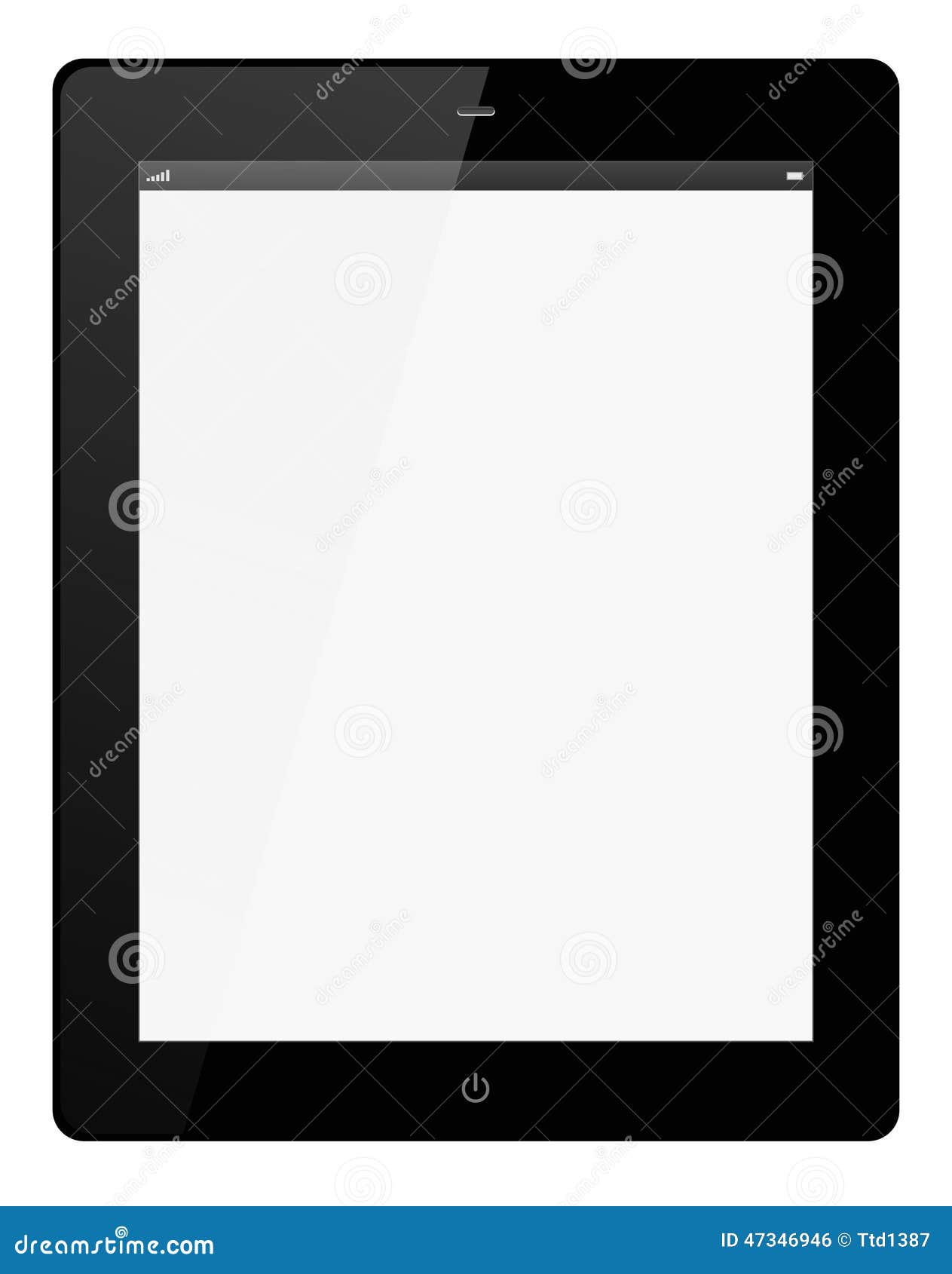 Tablet Computer Front stock vector. Illustration of crystal - 47346946