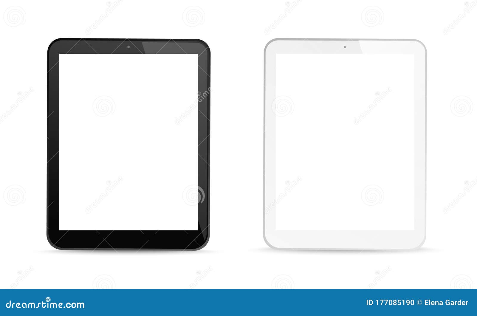 Download Tablet Computer Gadgets. White Blank Screen Display. Realistic Black Digital Device Mockup ...