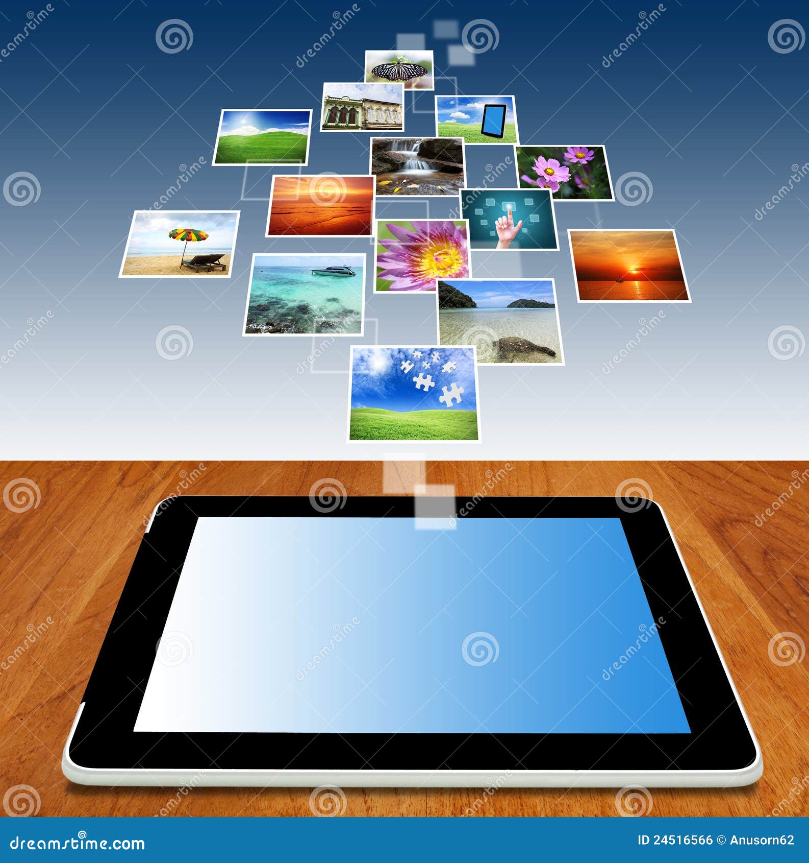 Tablet Computer Streaming Images Stock Illustration Illustration of
