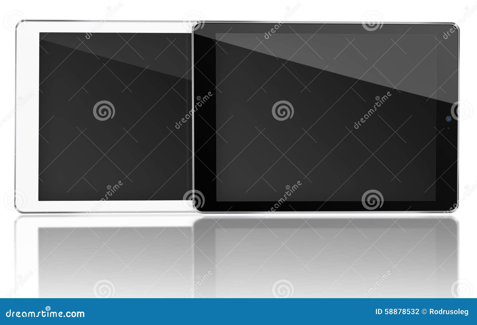 Tablet Computers with Black Screen. Stock Illustration Illustration