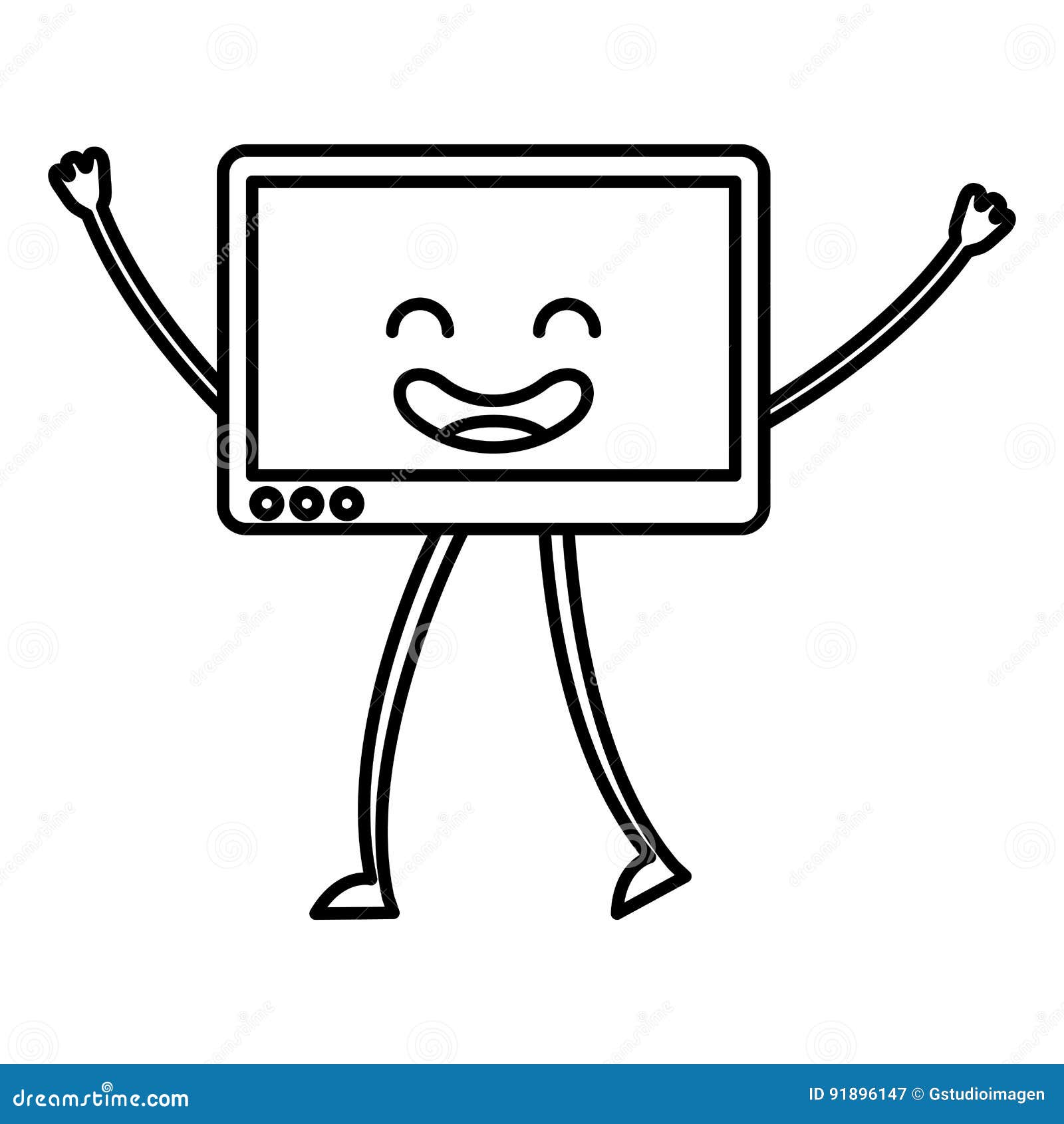 Tablet Device Kawaii Character Stock Vector - Illustration of business ...