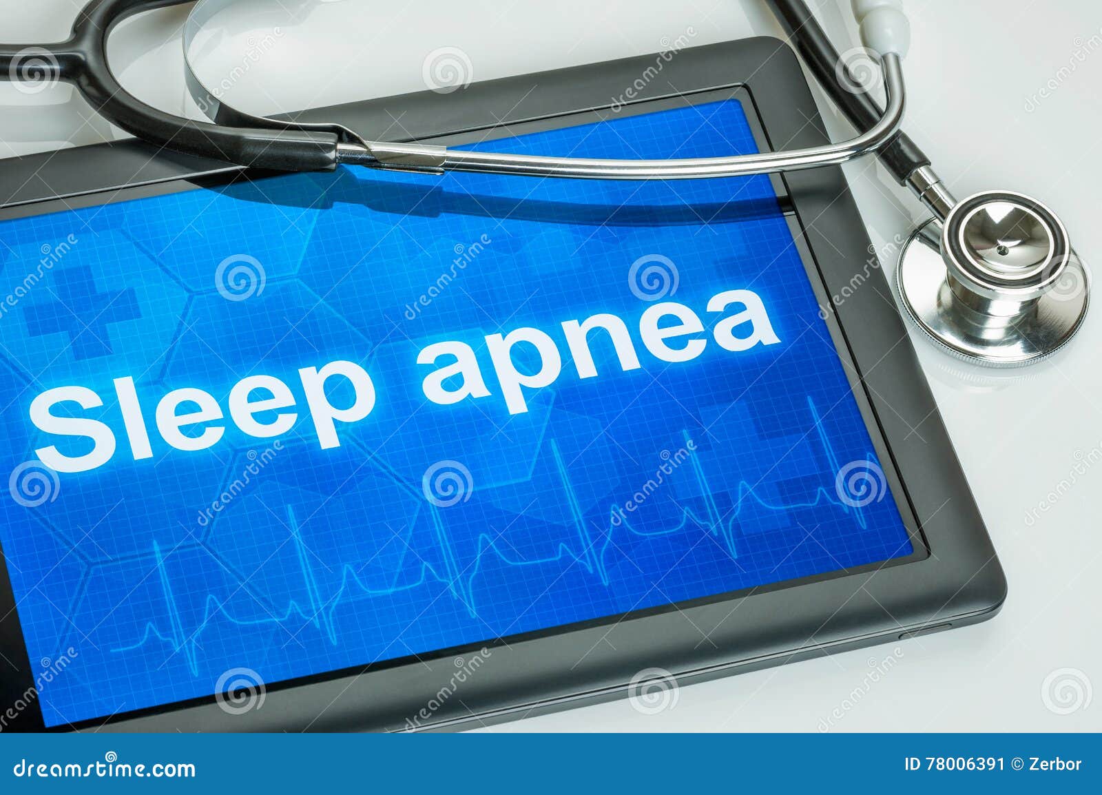 Tablet with the Diagnosis Sleep Apnea Stock Illustration Illustration