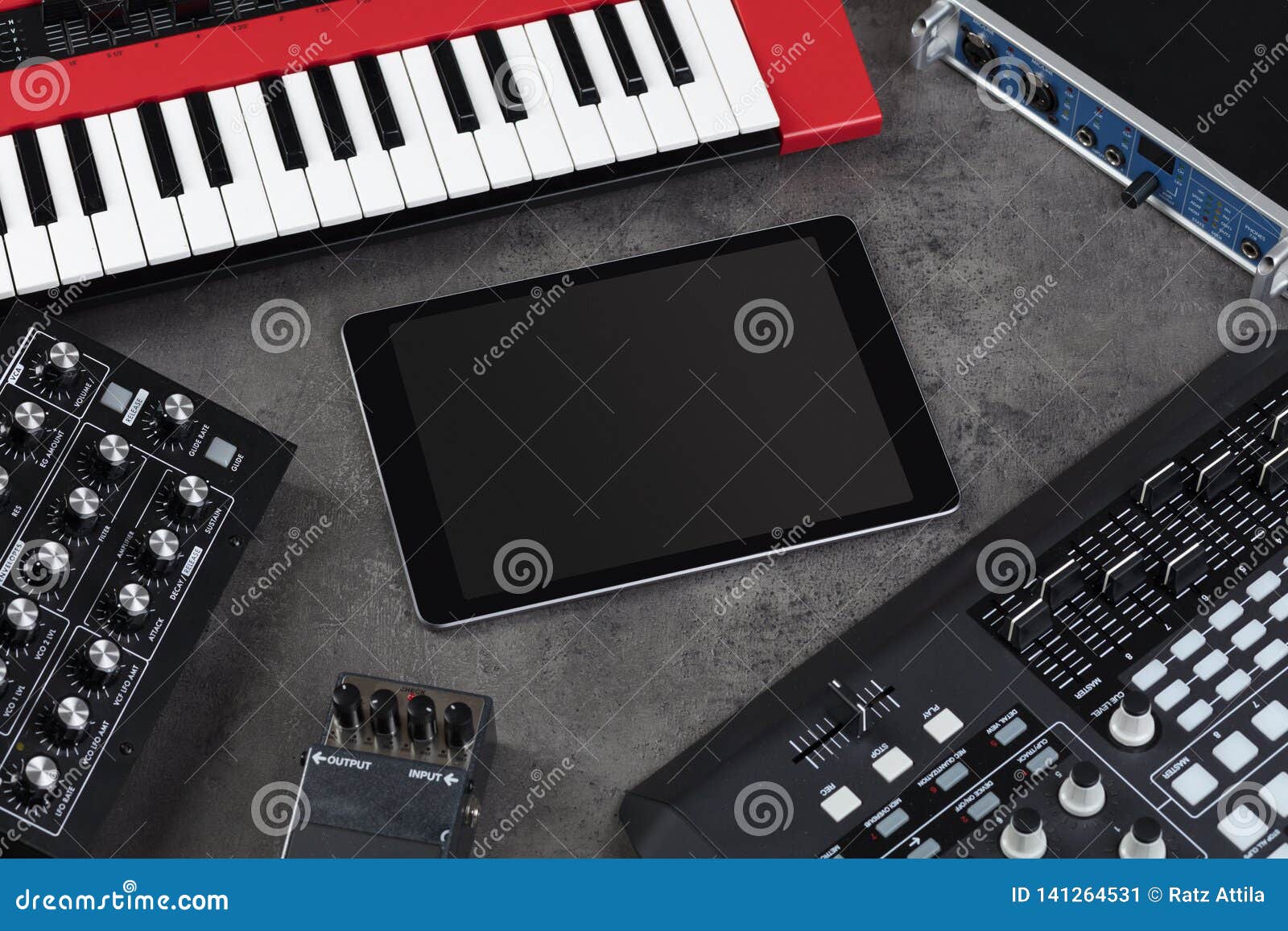 Tablet and Electronic Music Instruments Stock Image Image of beat