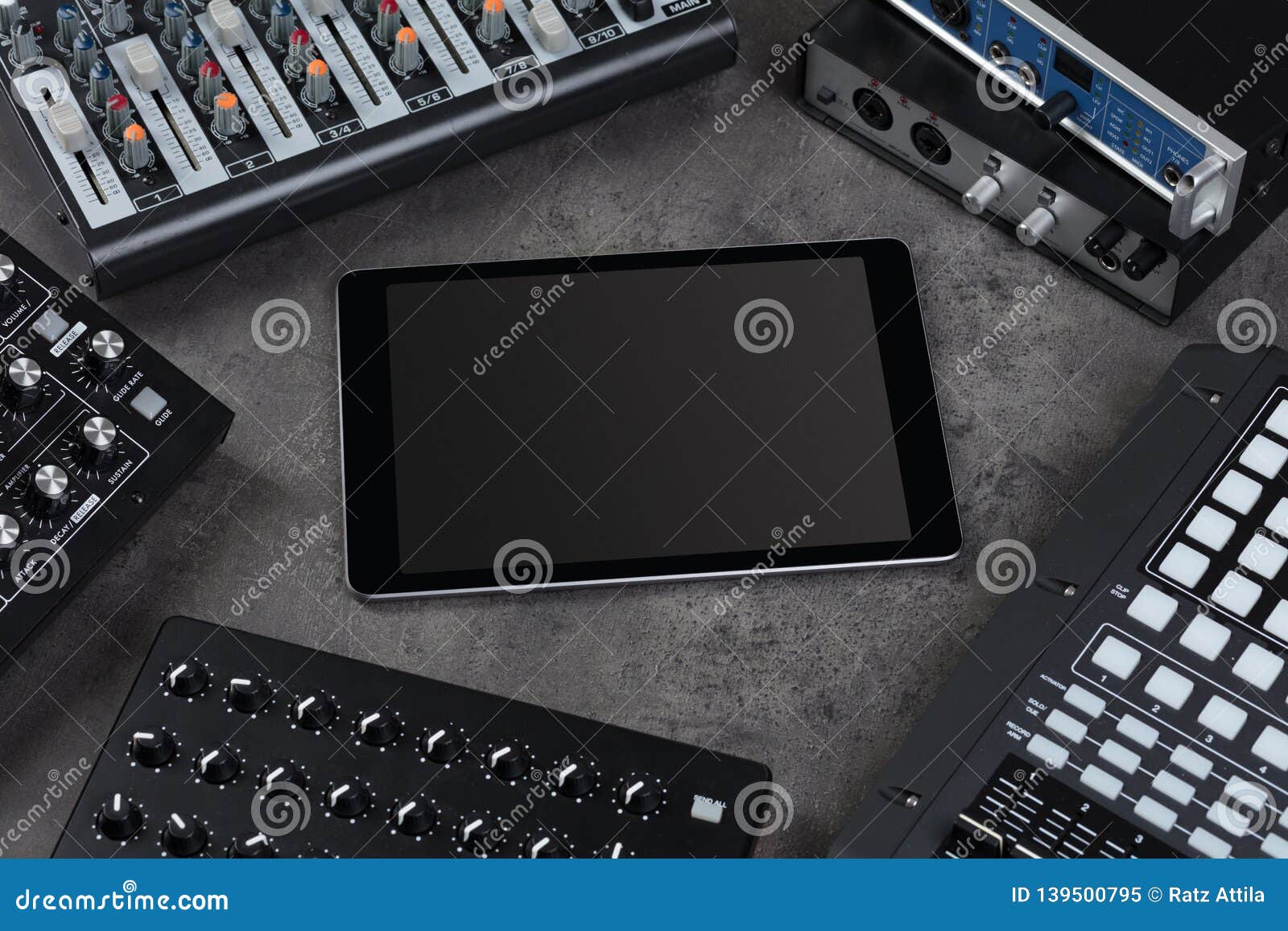 Tablet and Electronic Music Instruments Stock Image Image of jockey