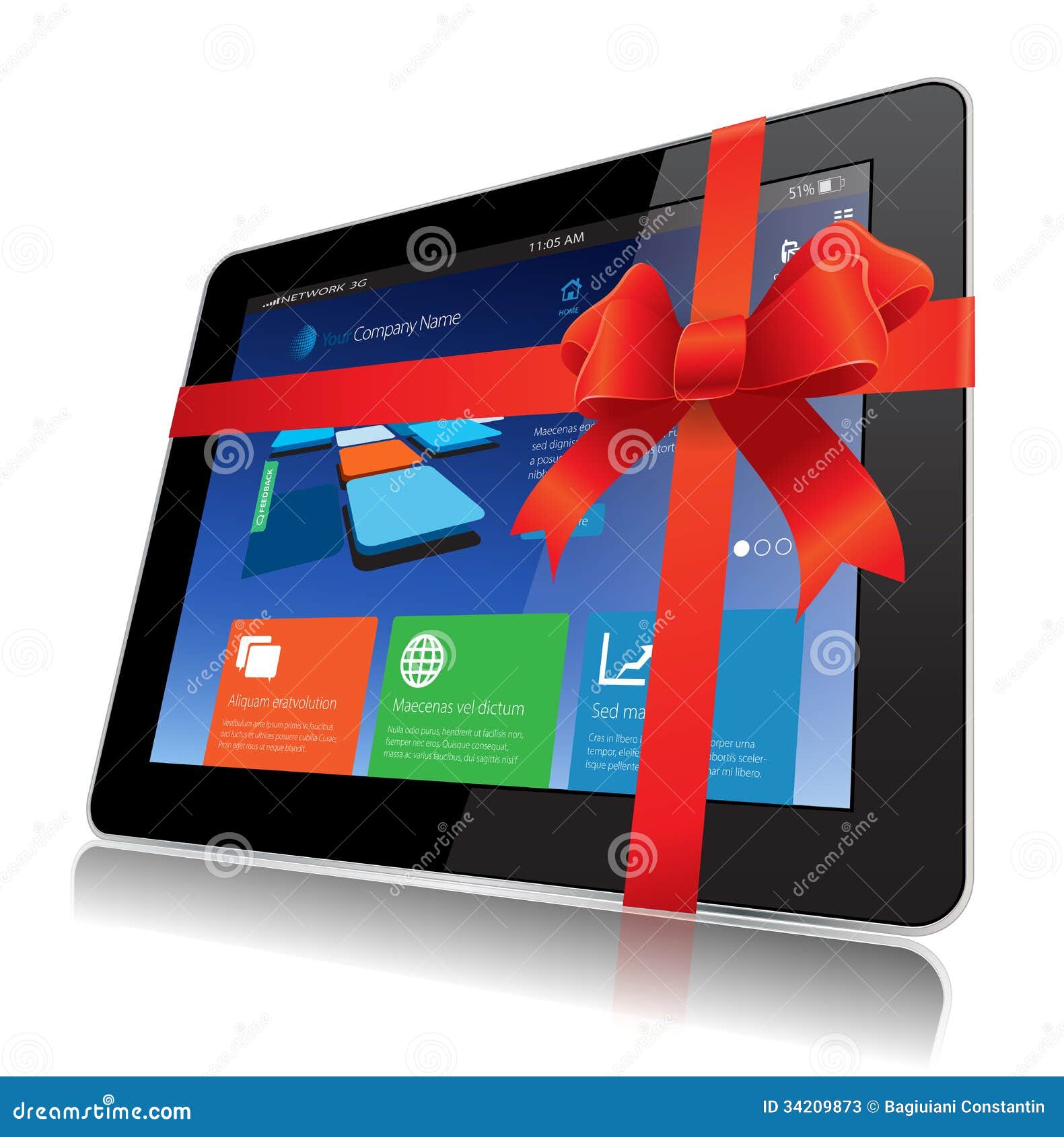 Tablet Gift stock vector. Illustration of electronic 34209873