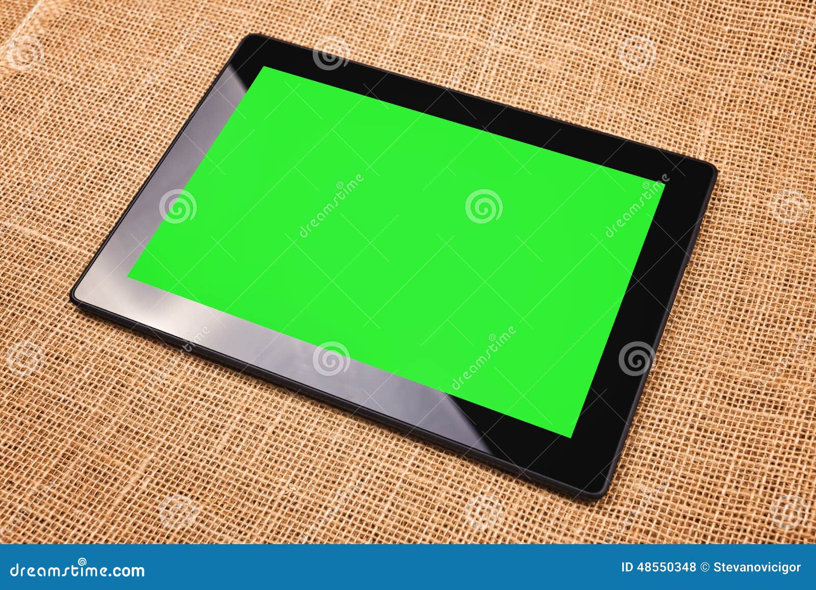 Tablet with Green Screen stock photo. Image of blank 48550348