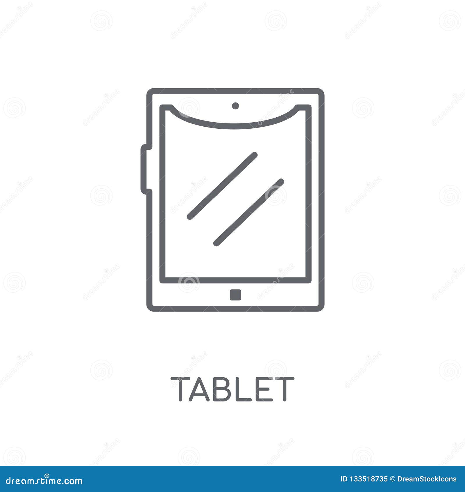 Tablet Linear Icon. Modern Outline Tablet Logo Concept on White Stock Vector Illustration of