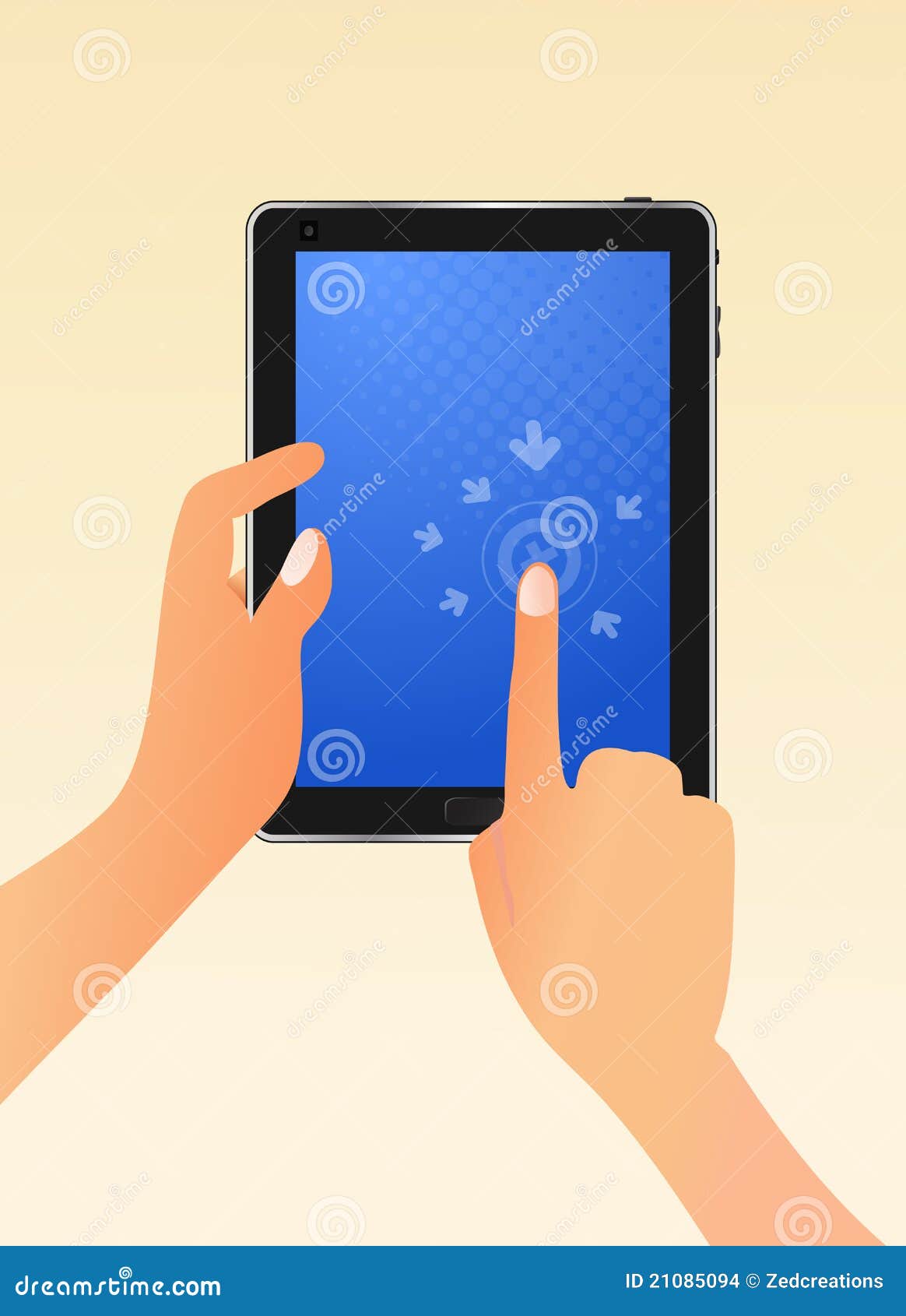 tablet pc with hand