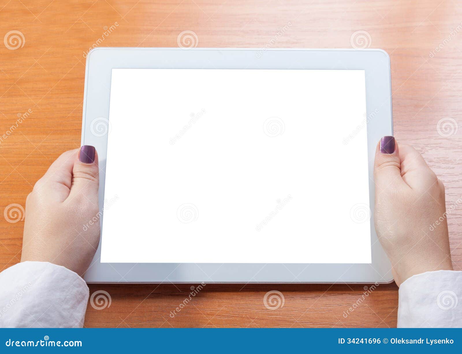 Tablet with a Pure White Screen Stock Photo Image of flat, human