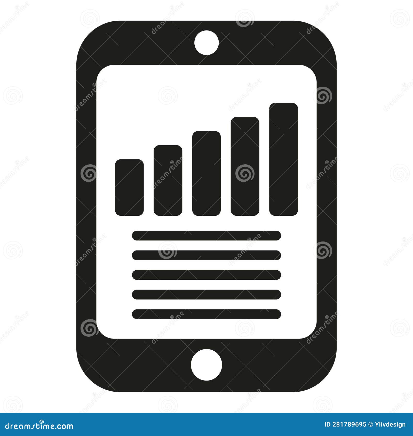 Tablet Report Icon Simple Vector. Business Report Stock Vector