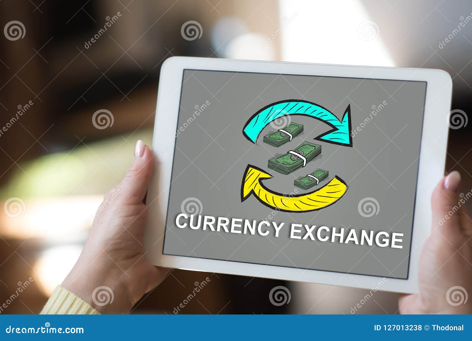 Currency Exchange Concept on a Tablet Stock Photo Image of digital