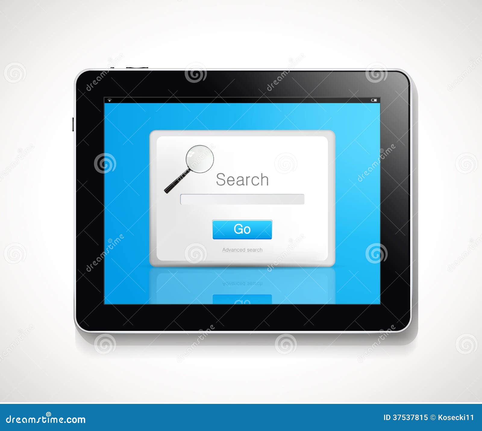 Tablet search stock vector. Illustration of software 37537815