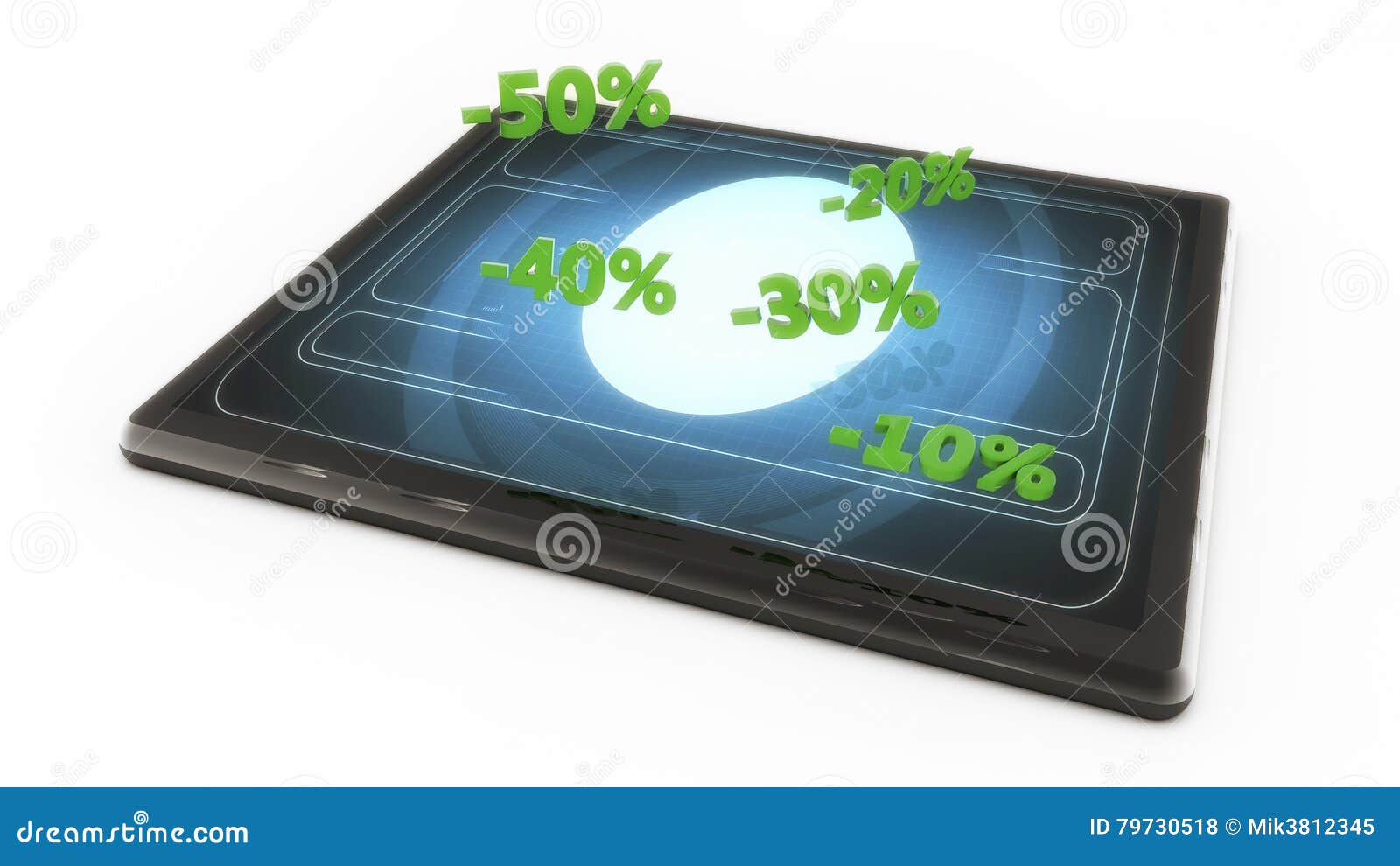 Tablet and Special Discounts Stock Illustration Illustration of