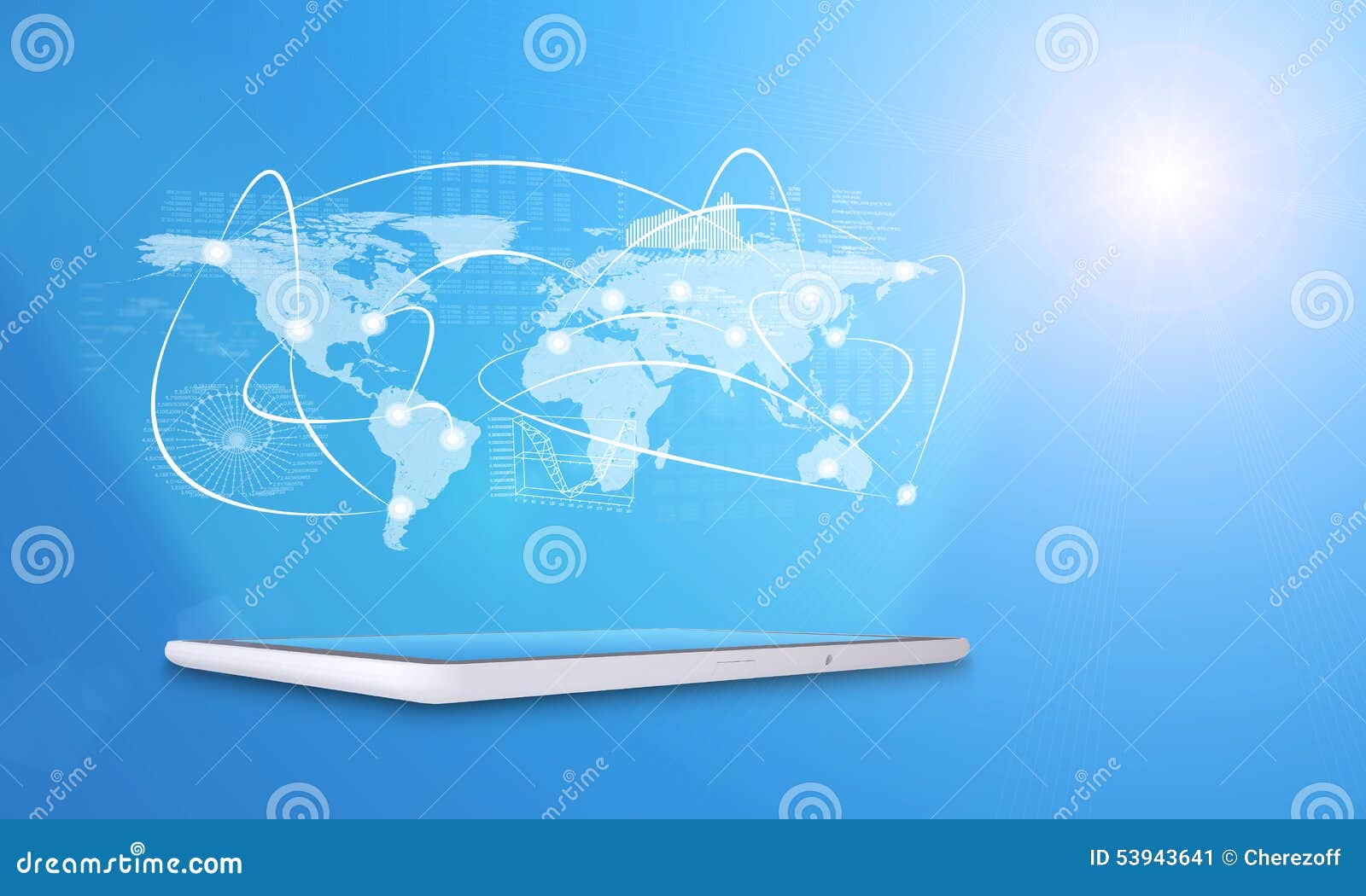 Tablet with virtual world map and graphs Map Of The World Virtual Map Of The World Virtual Tablet with virtual world map and graphs