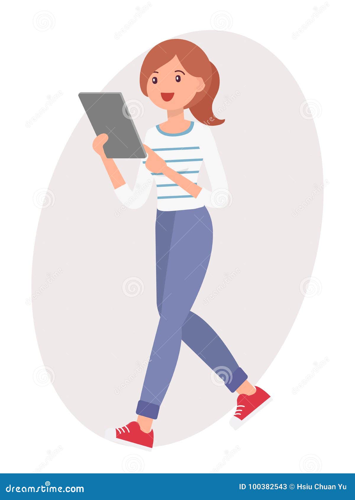 Tableta De Observación Del Soporte Femenino De La Mujer Del Diseño De Personaje De Dibujos Animados Con Ilustración del Vector - Ilustración de historieta, hembra: 100382543 Tableta De Observación Del Soporte Femenino De La Mujer Del Diseño De Personaje De Dibujos Animados Con Ilustración del Vector - Ilustración de historieta, hembra: 100382543