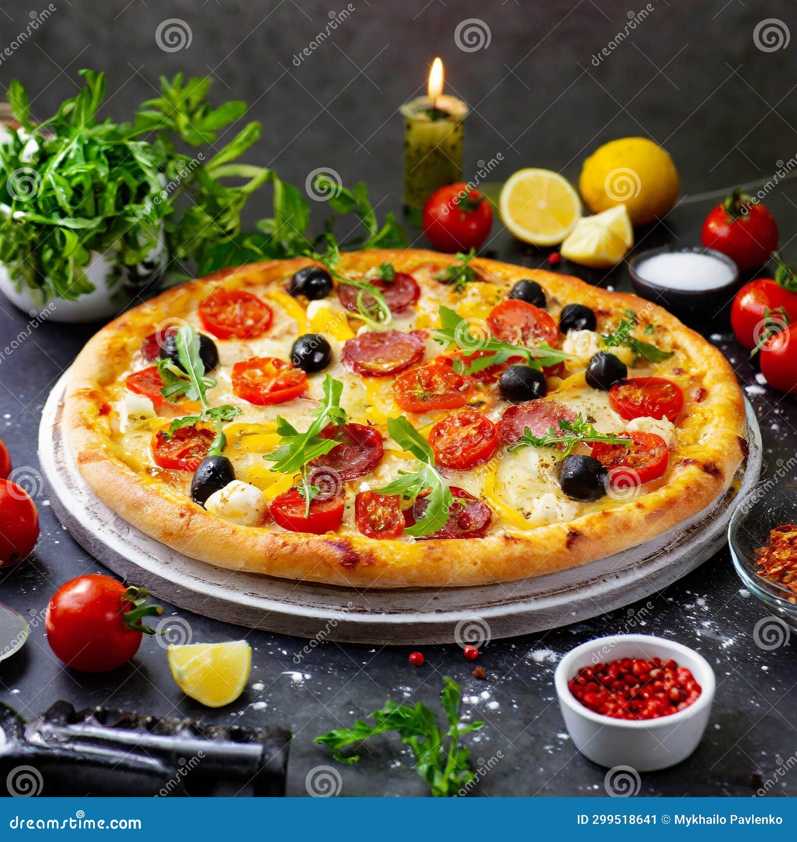 Tabletop Temptation Scrumptious Pizza Presentation with Tomatoes and