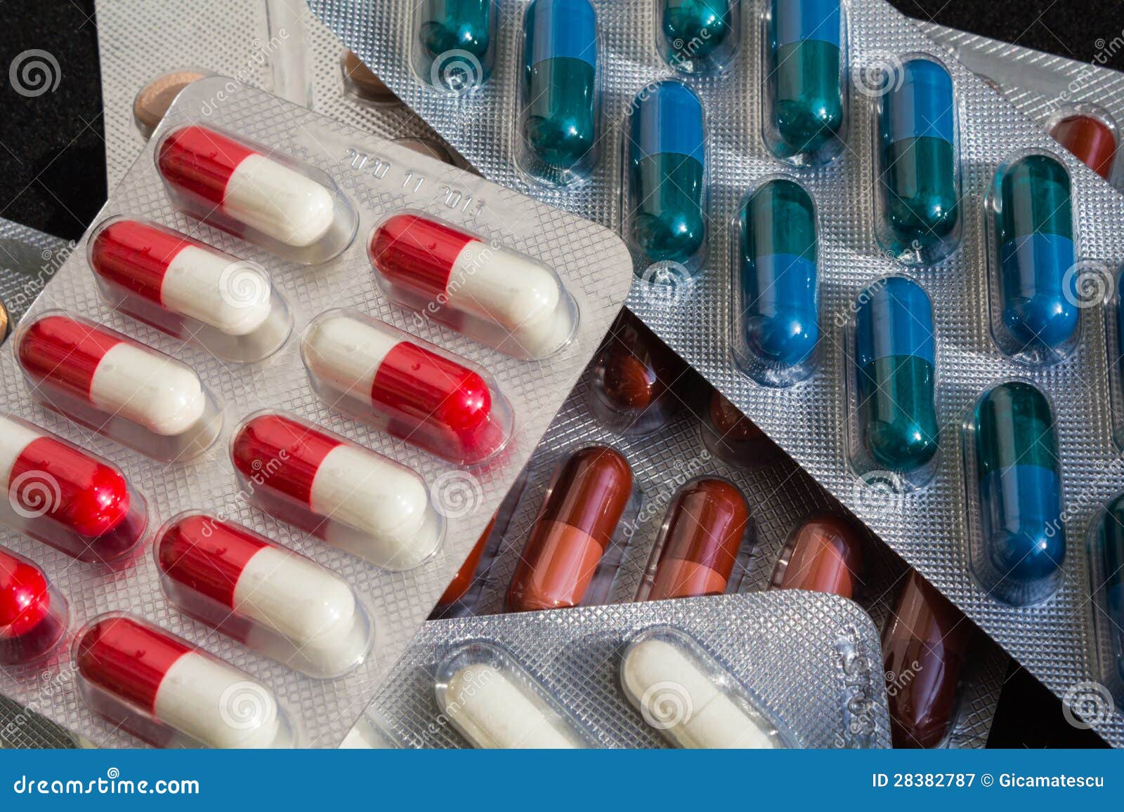 Tablets with antibiotics stock image. Image of clinics 28382787