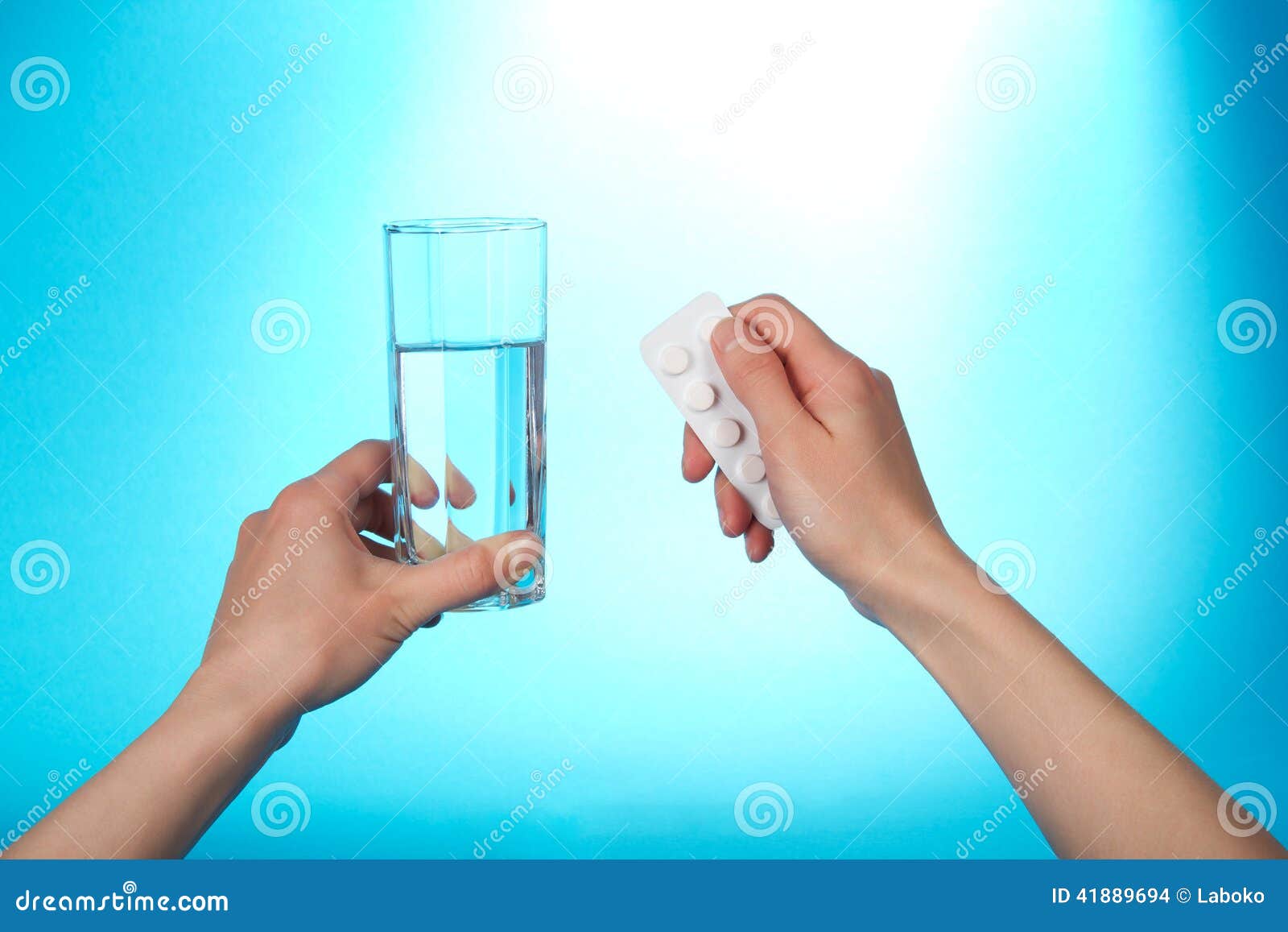Tablets and Glass with Water Stock Photo Image of pharmaceutical