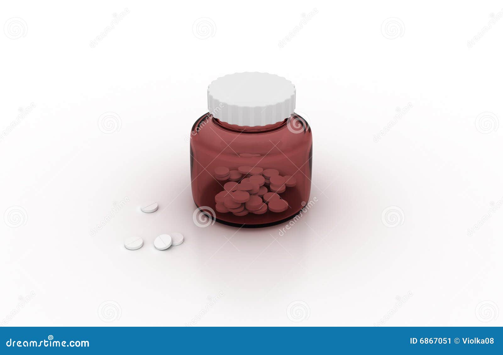 Tablets in Medicinal Container Stock Image Image of pills, close 6867051