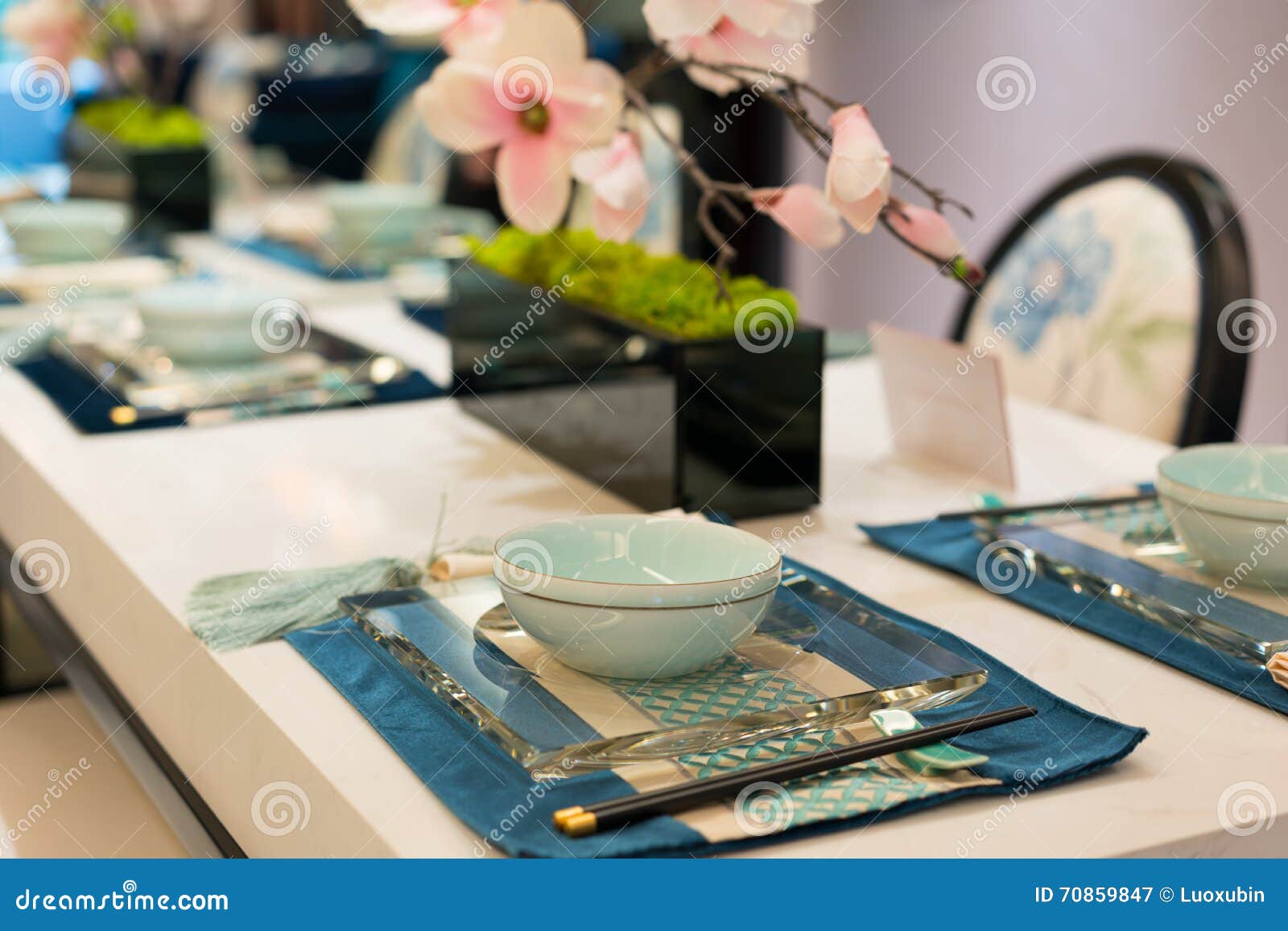 Tableware on dining table stock image. Image of dining 70859847