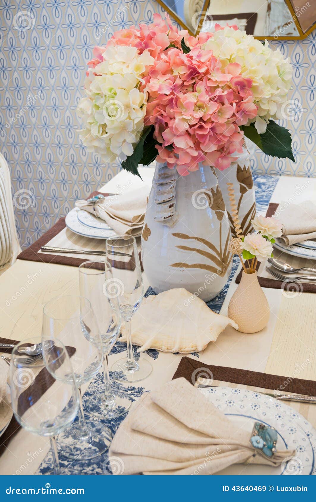 Tableware on dining table stock image. Image of interior 43640469
